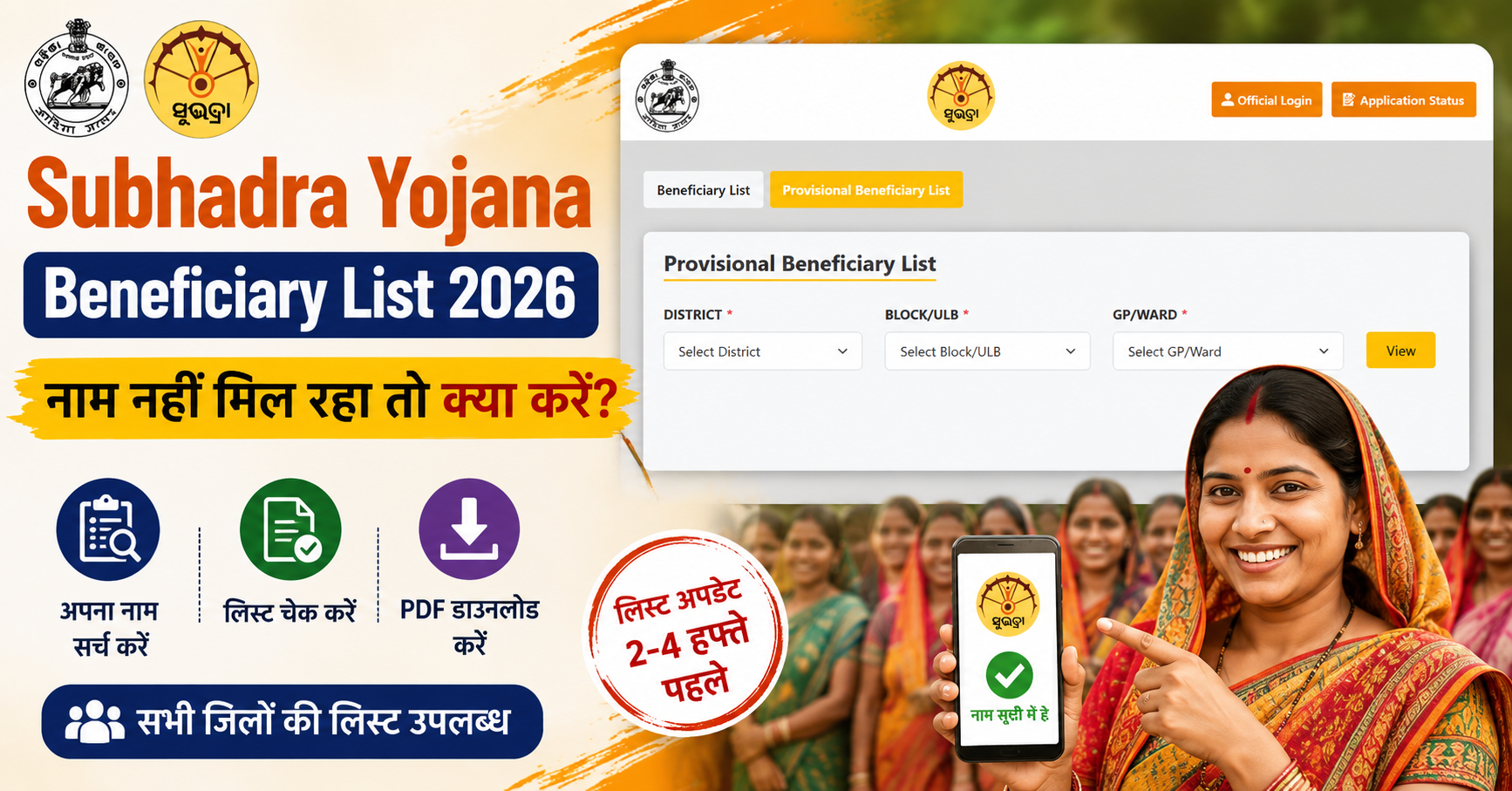 Subhadra Yojana Beneficiary List 2026